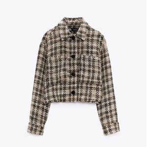 Zara tweed cropped lightweight jacket